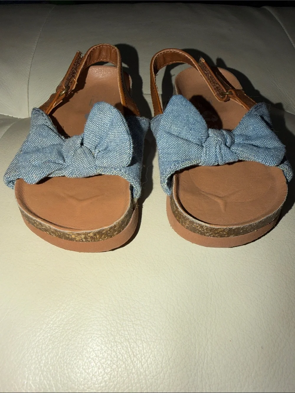GAP Girls Light Blue Bow Slingback Sandals